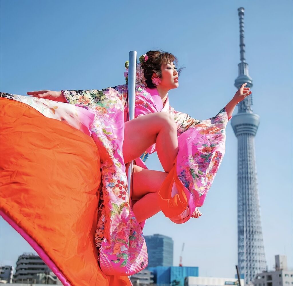 『和風ポールダンス大道芸で地域貢献』鷹島姫乃　江東すみだ大道芸協会 会長 和風ポールダンス大道芸人